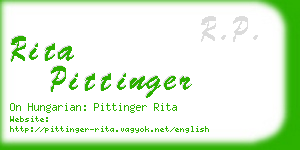 rita pittinger business card